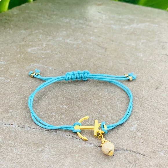 Anchor cord bracelet with slider lock - Picture 4 of 4